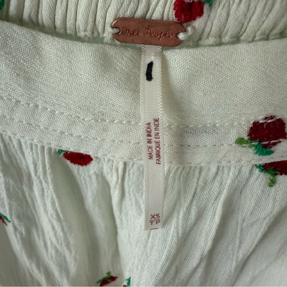Free People In Full Swing Cherry Embroidered Midi Skirt W Pockets Size XS - Picture 10 of 12
